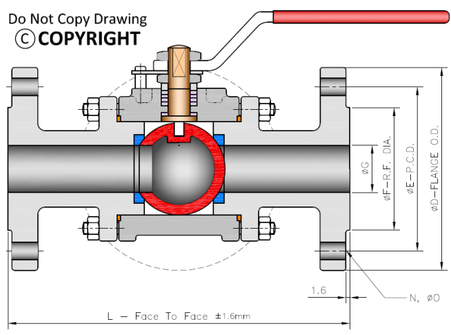 Three-Way-Ball-Valve-Flanged-End-Dimensions-Drawing-Diagram