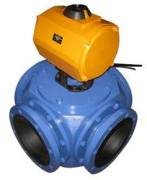 Pneumatic Actuator Remote Operted Four Way Ball Valve Manufacturer Exporter in India